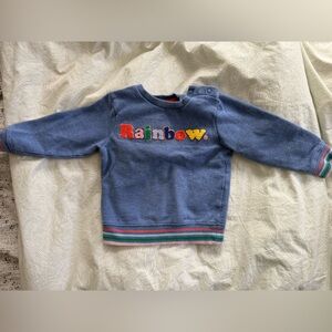 Mini boat in 18 to 24 month rainbow sweatshirt